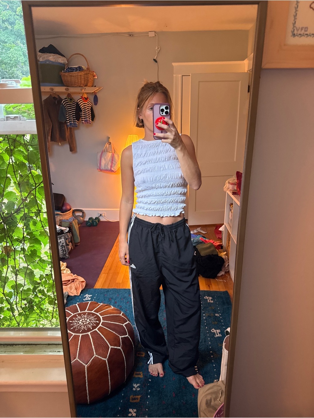 adidas Black Drawstring Track Pants for Women